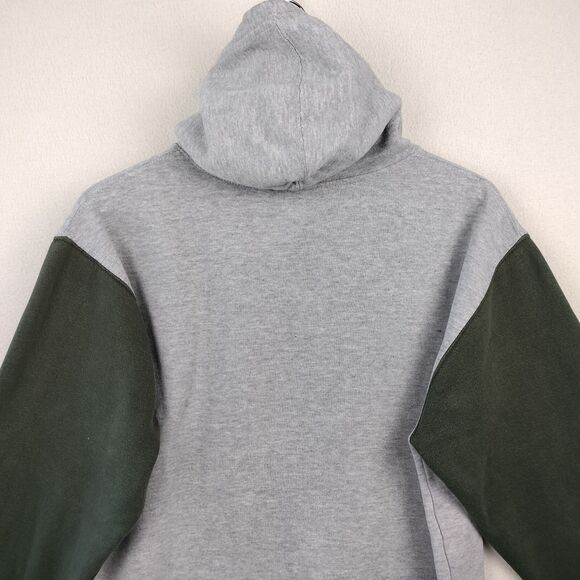 Michigan State Spartans Hoodie Sweatshirt Mens M Green Gray Ouray Spellout VTG - Picture 8 of 15